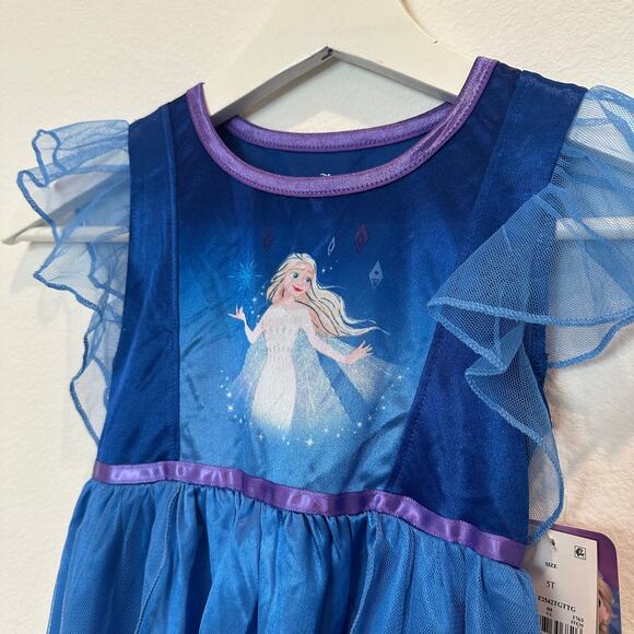 NWT Disney Frozen Elsa blue tulle satin costume girls' dress 5T - Picture 3 of 6